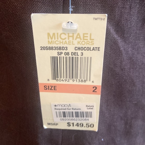 MICHAEL MICHAEL KORS NWT Size 2 Sleeveless Brown Linen Dress - Picture 6 of 13
